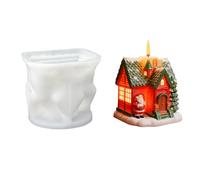 Élégant moule en silicone sur le thème des vacances pour travaux manuels et décorations de plâtre, décoration de festival, moule réutilisable pour maison de neige