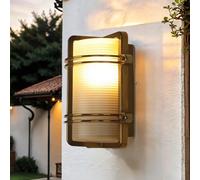Élégant Mur Lampe Laiton Verre IP54 Inoxydable Maritime Extérieur Maison Porte