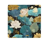 Élégant nénuphar bleu rétro magique autocollant pochette de toilette en tissu portable organisateur de maquillage enveloppant objectif appareil photo emballage pour articles de toilette taille 55,1 x