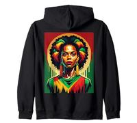 Élégant Noir Femmes Cheveux Bouclés Juneteenth Celebration Sweat à Capuche