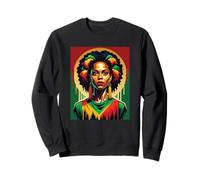 Élégant Noir Femmes Cheveux Bouclés Juneteenth Celebration Sweatshirt