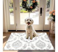 Élégant Non-Slip Absorbant Porte Mat avec Motif Gris pour Porte d'entrée, Couloir, Cuisine