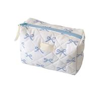 Élégant nœud imprimé organisateur cosmétique grande capacité support de toilette spacieux fermeture éclair femme sac de maquillage avec sac de rangement en tissu