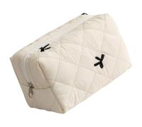 Élégant nœud matelassé rouge à lèvres organisateur grande capacité accessoires de maquillage sac de rangement cosmétique portable, b