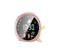Élégant Numérique D'alarme Numérique Night Light Double Alarm Temperature Affichage Facile À Lire Affichage pour Décoration De La Maison Horloge De Bureau LED Rose pour Chambre À Coucher