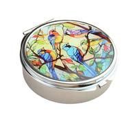 Élégant organiseur de bijoux en métal avec compartiments de rangement multifonctions miroir pour médicaments et petits articles, étui portable de voyage pour bijoux et pilules