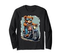 Élégant Ours en Peluche Biker Cool Aventure Balade Manche Longue