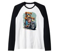 Élégant Ours en Peluche Biker Cool Aventure Balade Manche Raglan