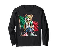 Élégant ours en peluche drapeau mexicain hip-hop mexicain Manche Longue