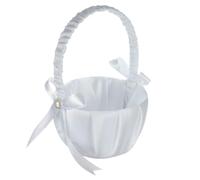 Élégant Panier à Fleurs de Mariage Blanc, Panier de Fleurs pour Mariées, Panier à Fleurs Rustique pour Mariage, Wedding Baskets, Corbeilles de Fleurs Avec Anse, Convient Aux Fêtes de Mariage
