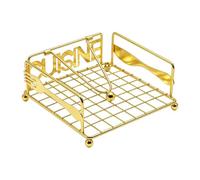 Elegant Paper Holder, Decorative Table Rack, Napkin Organizer with Heavy Base, Black Gold Dispenser, Dining Accessory with Contemporary Design, Indoor Storage for Bedroom Living Room