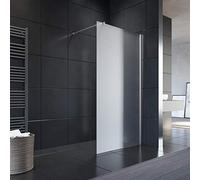 ELEGANT Paroi Douche à l'italienne 120 x 200 cm avec stabilisateur en verre entièrement satiné de 8 mm avec nano-revêtement