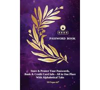 Elegant Password Book with Alphabetical Tabs: Secure & Organized Password Book for Internet Website Address Login, Credit Card & Bank Information Tracker
