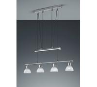 Élégant Pendelleuchte 4x E14 En Nickel Lampe Couverture Moderne Suspendue Verre
