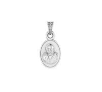 Élégant pendentif en argent sterling 92,5 avec inscription « God Shree Sai Baba/Satya Sai Baba » - Pour homme et femme - Médaillon pour la bonne richesse et la santé - Chaîne en argent sterling - Non