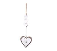 Élégant pendentif en bois en forme de cœur à suspendre, ornement en bois naturel pour chambre à coucher, décoration de fête, anniversaire, salon à suspendre au mur