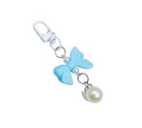 Élégant pendentif en forme de nœud pour téléphone portable avec perles de couleur bonbon - Accessoire pour téléphone portable - Accessoire tendance en acrylique pour femme et fille, taille unique