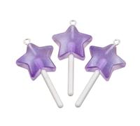 Élégant pendentif en forme de sucette ronde en forme d'étoile avec une utilisation longue durée en résine robuste Accessoire pour un usage quotidien Pendentif en résine pour femme, Purple, Comme