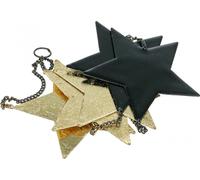 Elégant pendentif étoile de Noël en or et noir, bouquet de 5 étoiles de 78 cm de long pour une ambiance festive