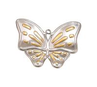 Élégant Pendentif Papillon D ' Amour Double Couleur En Acier Inoxydable