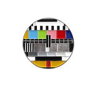 Élégant personnalisé nouvelle broche bijoux créatif rétro chaîne de télévision sans Signal couleur Badge (B, 2X2X1)