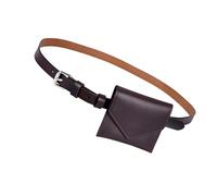 Élégant petit sac à la taille en coréen porte-monnaie tendance pour étudiants et femmes professionnelles avec sac ceinture en cuir PU sac taille de voyage tendance, marron foncé, Beauté de masse