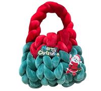 Élégant petit sac de Noël tissé en velours pour femme Sac à main Sac cadeau Accessoires pour présenter vos sacs de Noël festifs, vert pin, One Size