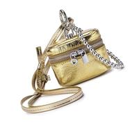 Élégant petit sac interchangeable charme charmant porte-monnaie portefeuille accessoire texture cuir convient à un usage quotidien sac cosmétique en cuir portable, or, Taille unique