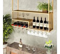 Élégant Plafond étagère à la Maison Tasses de vin suspendues Supports en métal Suspendus, Support de Bouteilles de vin de café Suspendu, Bar à Flotteur Simple étagères de Rangement d'affichage