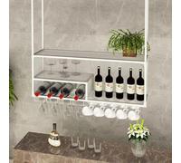 Élégant Plafond étagère à la Maison Tasses de vin suspendues Supports en métal Suspendus, Support de Bouteilles de vin de café Suspendu, Bar à Flotteur Simple étagères de Rangement d'affichage