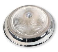 Élégant Plafonnier Rond Nickel E27 Ø30cm Verre Abat-Jour Yannick Couloir Chambre