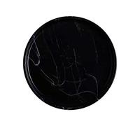 Élégant plateau à bijoux rond marbré pour clés, plateau de salle de bain en céramique noire pour savon, parfum, bougie, petite plante, mini commode Organiseur de décoration d'intérieur (noir, 11,4 cm)