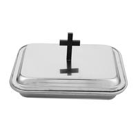 Élégant plateau de communion en acier inoxydable avec support pour verre à vin - Idéal pour les réunions d'église, les cérémonies religieuses et les célébrations polyvalentes