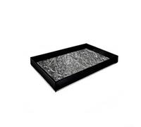 Élégant plateau en acrylique noir à motif glacier pour exposer des parfums et des cosmétiques, organiseur léger pour coiffeuse ou salle de bain avec deux options de taille (29,9 x 19,9 x 4 cm)