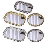 Élégant plateau miroir pour exposer des accessoires et organiser votre maison (C)