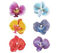 Élégant Plumeria Accessoires pour cheveux 6 pièces Pince à fleurs en tissu pour femme Tenue de vacances Mariage Coiffure Décoration Fleur Clip