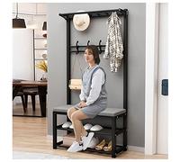 Élégant portant à vêtements sur roulettes en bambou avec étagères de rangement, 80 x 39 x 165 cm, idéal pour entrée, couloir, chambre à coucher, vestiaire, porte-manteau, organisateur