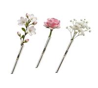 Élégant porte-brochures pour fleurs, ensemble de 3 pièces en acier inoxydable, accessoire esthétique unisexe | Une sorte de broche pour fleurs, pour les amis, la fête des mères, un anniversaire, une