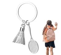 Élégant Porte-clés Avec Raquette En Métal - Porte-clés Pour Badminton, Pendentif De Sport De Badminton De Collection Prêt Comme Cadeau, Pendentif Élégant | Nouveauté Porte-clé Organisateur P
