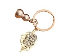 Élégant porte-clés en laiton combine praticité et attrait esthétique pour un port quotidien ou des cadeaux spéciaux Porte-clés en laiton, Solid Little Gourd M, taille unique