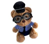 Élégant porte-clés ours sur le thème des policiers et pompiers - Cadeau élégant pour les jeunes adultes, Argent de la police, taille unique