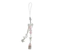 Élégant porte-clés pendentif pour téléphone, perles, nœud papillon, porte-clés, décoration, porte-clés, porte-monnaie, portefeuille, porte-clés, boîtier en fil d'acier inoxydable, フリーサイズ
