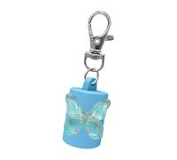 Élégant porte-clés transparent en forme de papillon et étui à baume à lèvres - Organiseur portable pour un usage quotidien, bleu, One Size