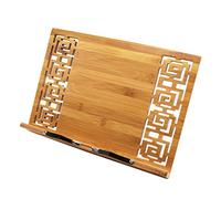 Élégant Porte-Livre en Bois Professionnel Porte-Recettes Support Pour Livre de Cuisine/Ipad/Tablette Pupitre de Lecture Bambou Réglable 5 Degré Lutrin de Musique Inclinable Book Holder