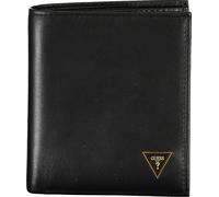 Elégant porte-monnaie en cuir noir pour homme, avec logo et compartiments pour cartes, taille : UNI Couleur : Nero