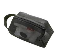 Élégant porte-monnaie en maille de nylon transparent avec fermeture éclair pour clés et écouteurs avec grande capacité, Noir , 5.5*7*11