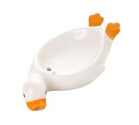 Élégant porte-savon en forme de canard en céramique pour salle de bain, cuisine, boîte auto-drainante, récipient résistant à l'eau, accessoire de salle de bain élégant