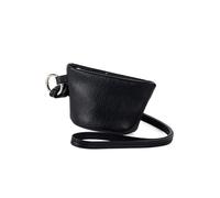 Élégant portefeuille tour de cou pour pièces de monnaie et clés en polyuréthane avec fermeture éclair pour homme et femme, support de téléphone compact, Noir , Beauté de masse