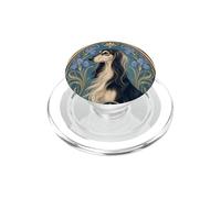 Élégant Portrait Floral Vintage de Chien Saluki PopSockets PopGrip pour MagSafe