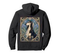 Élégant Portrait Floral Vintage de Chien Saluki Sweat à Capuche